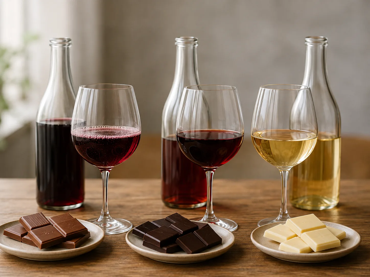 So sánh cách ghép từng loại chocolate với các phong cách rượu vang